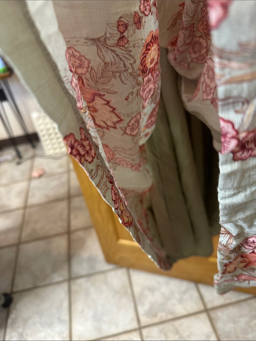 Taylor Sage Green Midi Dress with Pink and Coral Floral Print - Picture 5 of 6